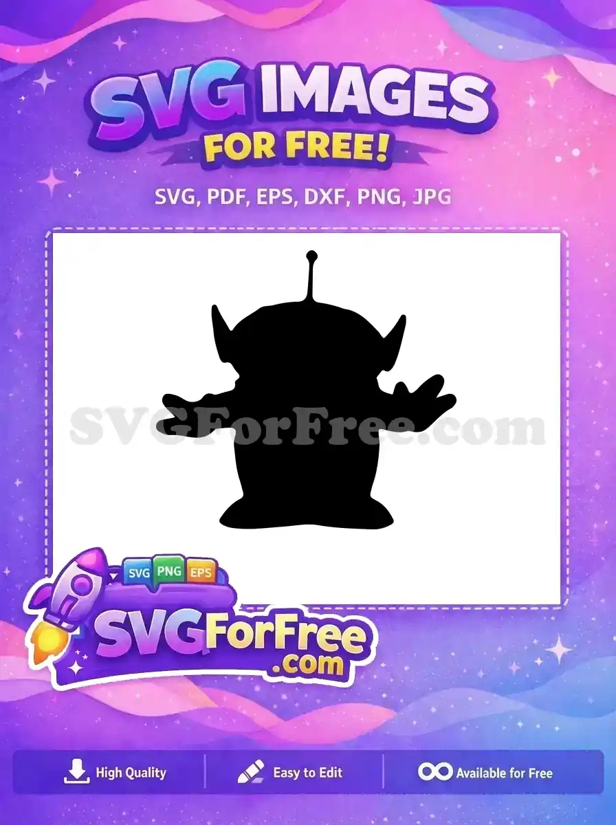 Free Alien Silhouette Free Pointed Ears Toy Story Free SVG