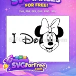 Free Smiling Minnie Mouse Bow Free Disney I Do Free SVG - Instant Download