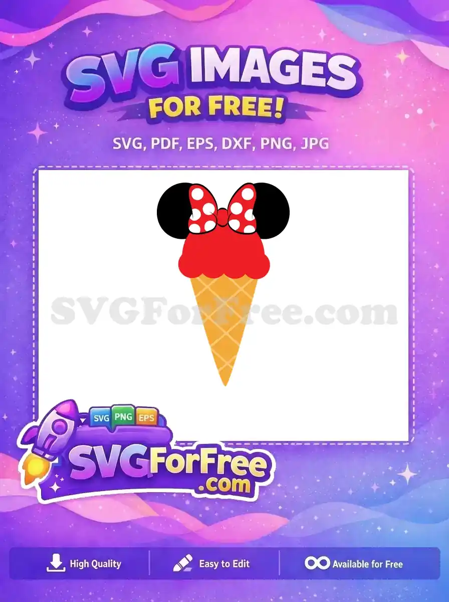 Free Minnie Mouse Red Bow Free Red Ice Cream Disney Free SVG
