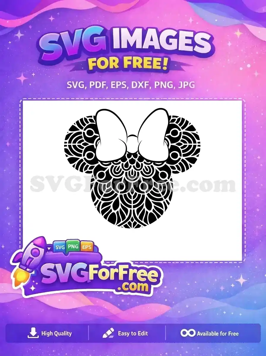Free Mandala Design Free White Bow Minnie Disney Free SVG