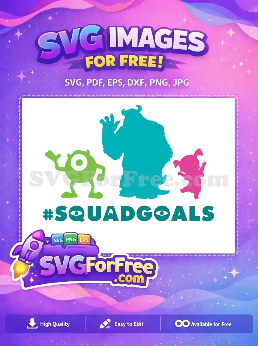 Free Green Mike Free Teal Sulley Monsters SquadGoals Free SVG