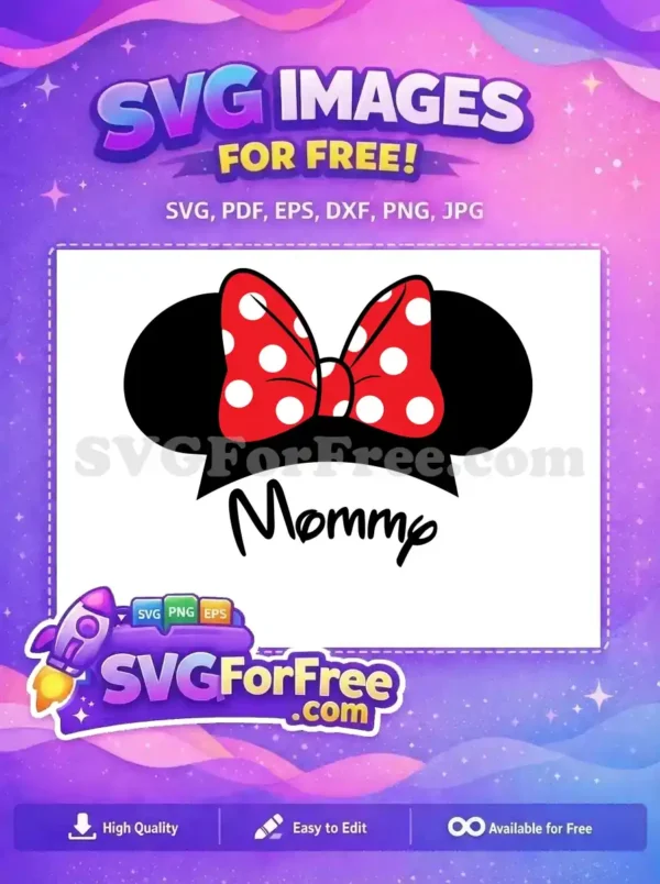 Free Red Bow Free Mommy Minnie Ears Disney Free SVG