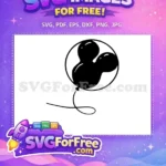 Free Mickey balloon Free black silhouette Disney Free SVG - Instant Download