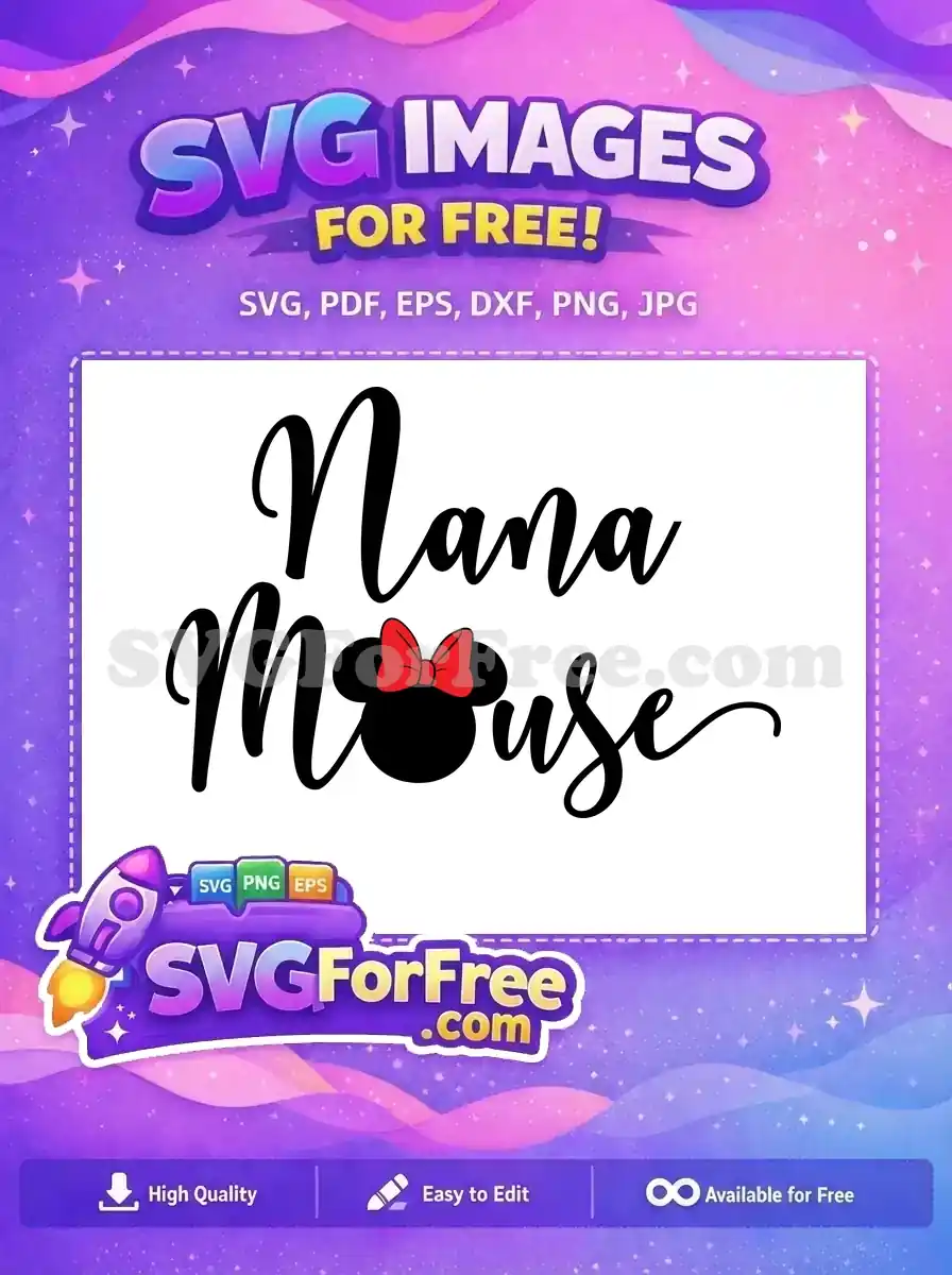 Free Nana Mouse Free Minnie Red Bow Disney Free SVG