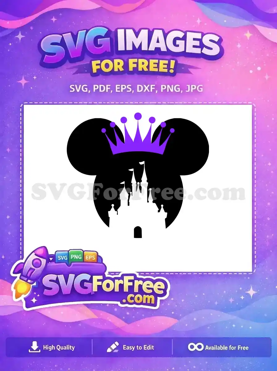 Free Purple Crown Free Cinderella Castle Disney Mickey Mouse Free SVG