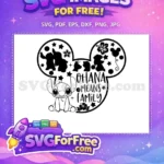 Free Stitch Lilo Ohana Free Mickey Head Hibiscus Disney Free SVG - Instant Download