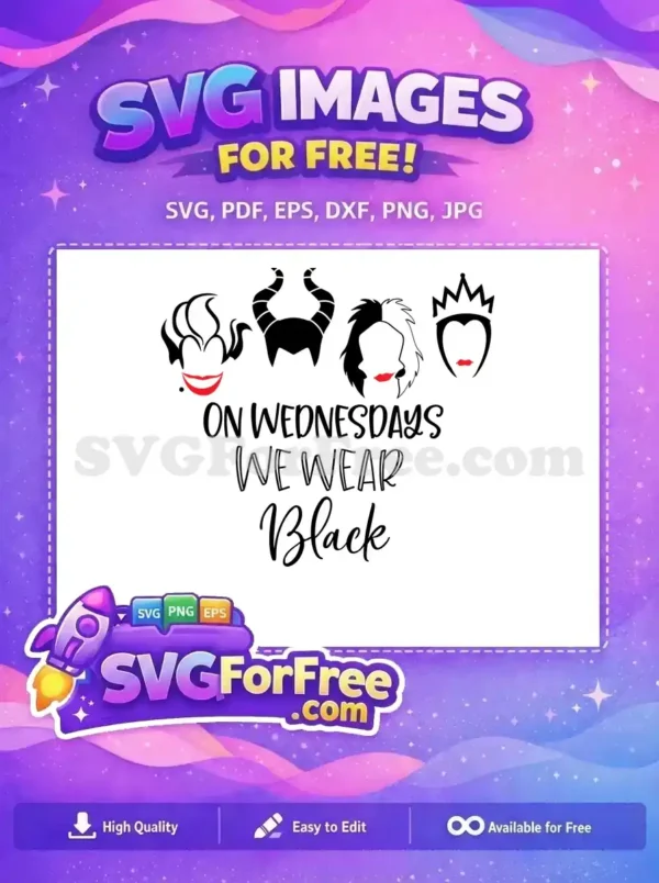 Free Villain Red Lips Free Black Quote Disney Villains Free SVG