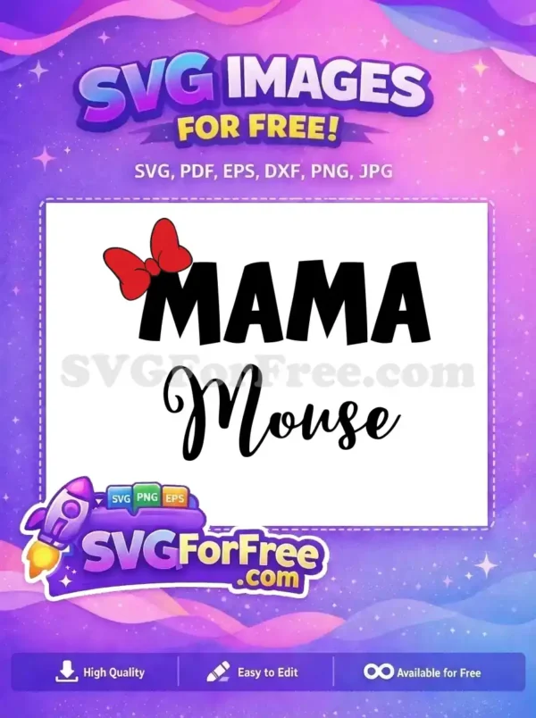 Free Mama Red Bow Free Mouse Script Disney Free SVG