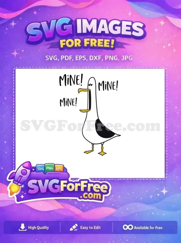 Free Squinting Seagull Free Mine Yelling Finding Nemo Free SVG