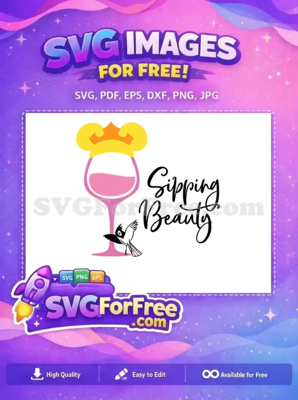 Free Pink Wine Free Glass Sipping Beauty Free SVG