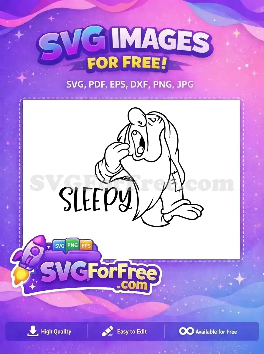 Free Yawning Face Free Sleepy Expression Seven Dwarfs Free SVG