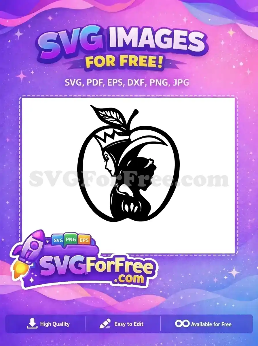 Free Evil Queen Crown Free Silhouette Apple Snow White Free SVG