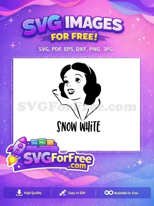 Free Smiling Face Free Black Hair Snow White Free SVG