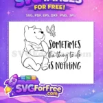 Free Smiling Winnie Free Butterfly Disney Sometimes Free SVG - Instant Download