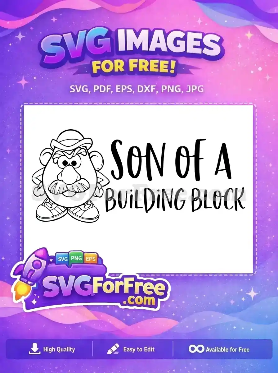 Free Angry Potato Head Free Building Block Quote Toy Story Free SVG