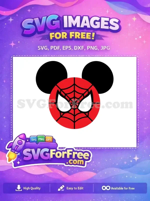 Free Red Spiderman Mickey Free Mouse Ears Avengers Free SVG