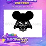 Free Black Vader Helmet Free Mickey Ears Icon Star Wars Disney Free SVG - Instant Download