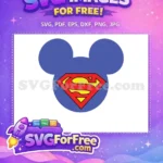 Free Blue Mickey Free Red Superman Logo Disney Hero Free SVG - Instant Download