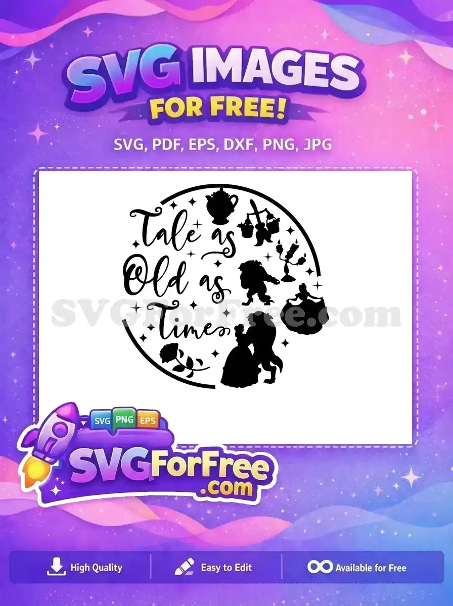 Free Dancing Free Animated Tale as Old as Time Disney Free SVG