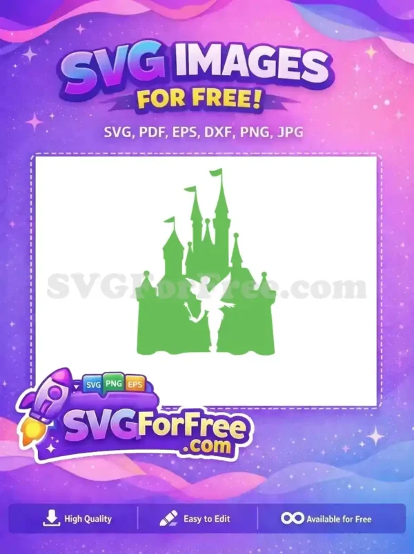 Free Tinkerbell Magical Wand Free Green Castle Peter Pan Free SVG