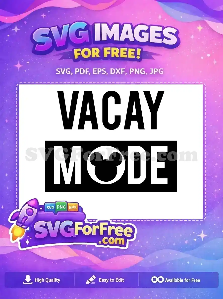 Free black Vacay Mode Free Mickey Silhouette Disney Free SVG