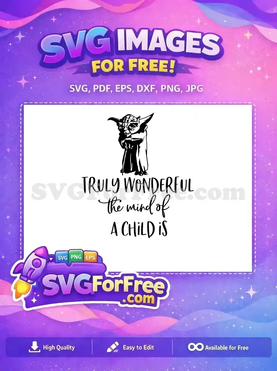 Free Wise Yoda Silhouette Free Wonderful Mind Star Wars Free SVG