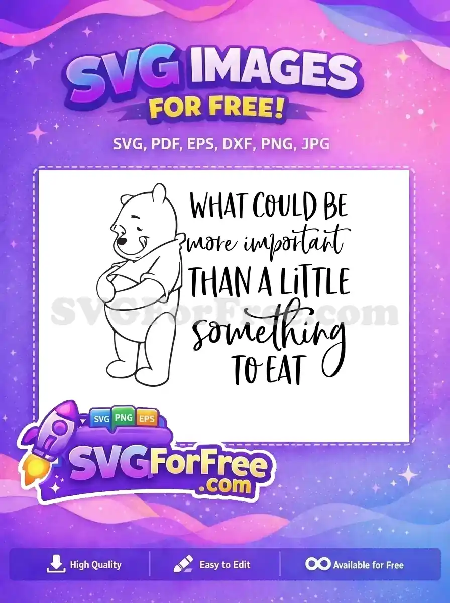 Free Happy Hungry Free Quote Design Winnie Pooh Free SVG