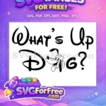 Free Happy Pluto Free Black Whats Up Dog Disney Free SVG - Instant Download