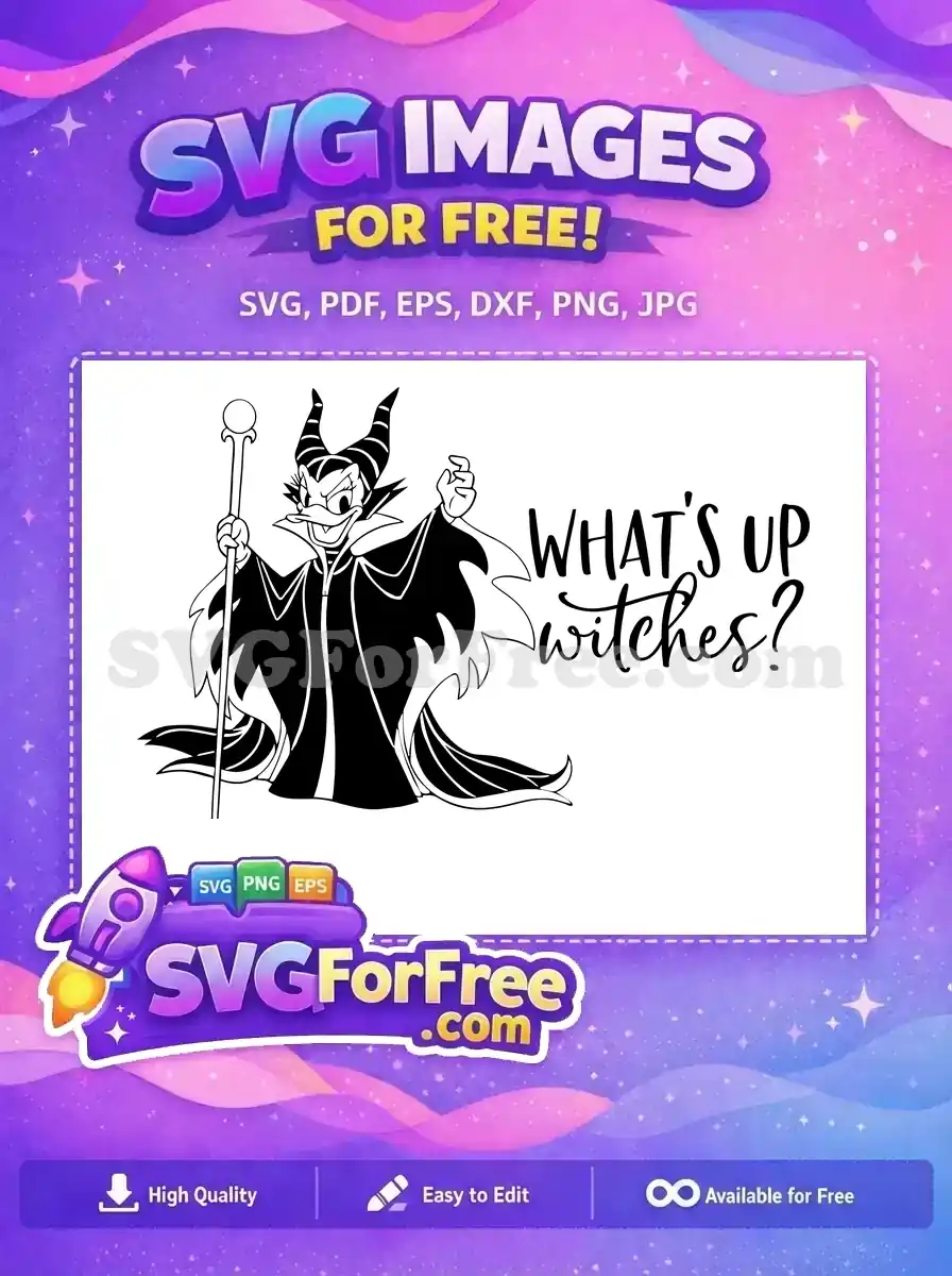 Free Daisy Maleficent Free Horns Staff Disney Villain Free SVG