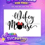 Free Wifey Script Free Minnie Head Red Bow Disney Free SVG - Instant Download