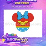 Free Blue Bow Free Wonder Woman Emblem Disney Free SVG - Instant Download