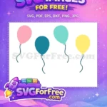 Free Pastel Balloons Free Birthday Party Decorations Free SVG - Instant Download