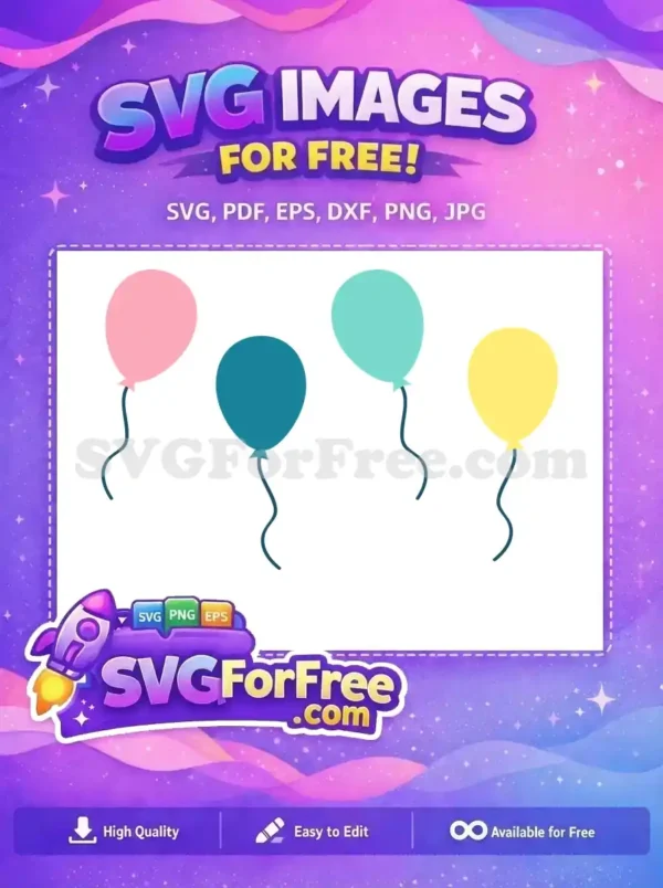 Free Pastel Balloons Free Birthday Party Decorations Free SVG