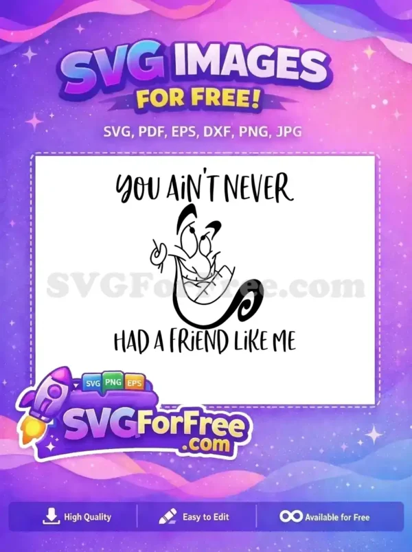 Free Pointing Genie Free Exaggerated Smile Aladdin Free SVG