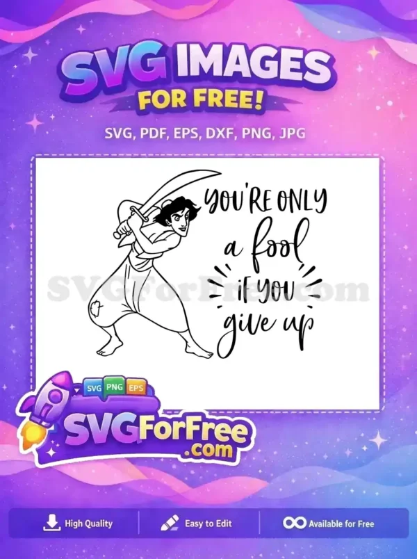 Free Sword Wielding Free Quote Graphic Aladdin Free SVG