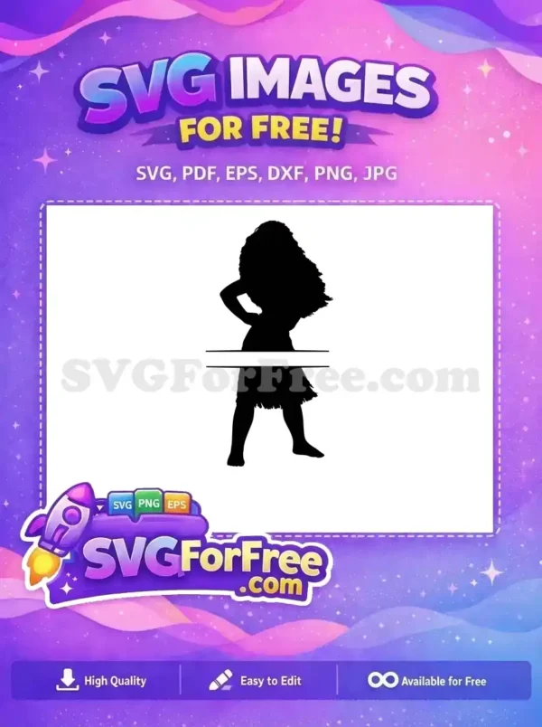 Free Moana Wavy Hair Free Confident Pose Disney Moana Free SVG