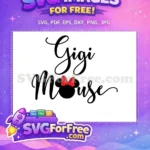 Free Gigi cursive Free Minnie red bow Disney Free SVG - Instant Download