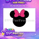 Free Black Minnie Free Hot Pink Bow Disney Free SVG - Instant Download