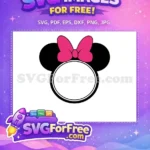 Free Black Minnie Ears Free Pink Bow Monogram Disney Free SVG - Instant Download