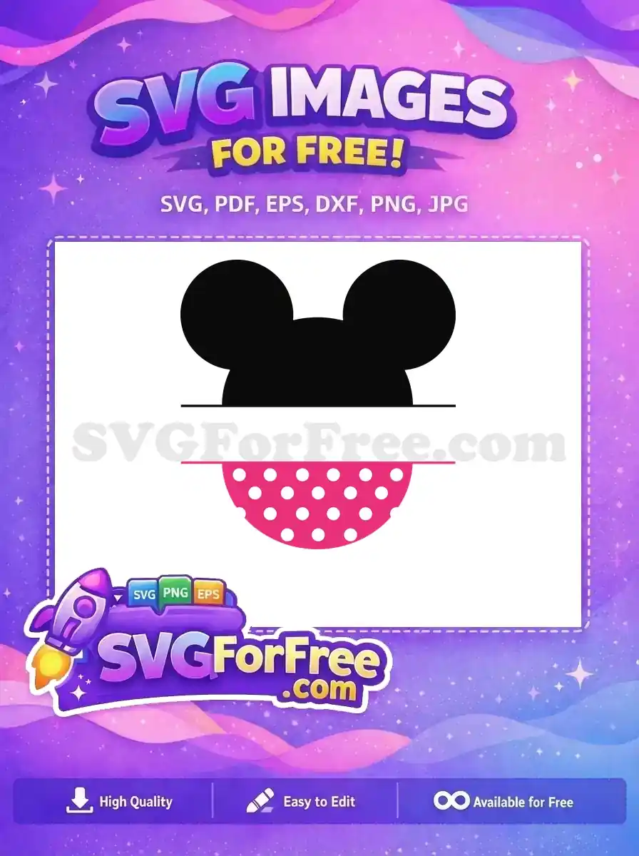 Free Black Ears Free Pink Polka Dot Skirt Minnie Mouse Disney Free SVG