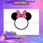 Free Pink Polka Bow Free Black Ears Minnie Free SVG - Instant Download