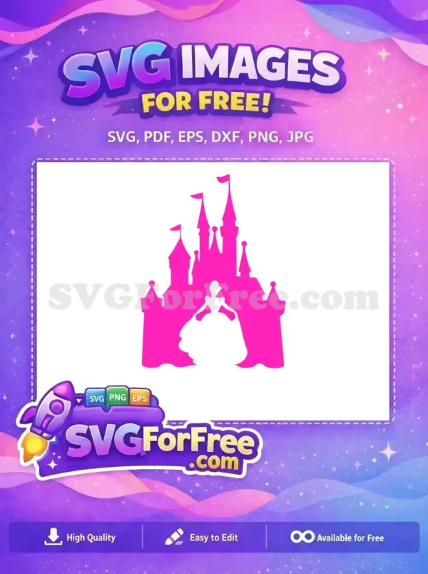 Free Pink Castle Free Princess Dress Disney Free SVG
