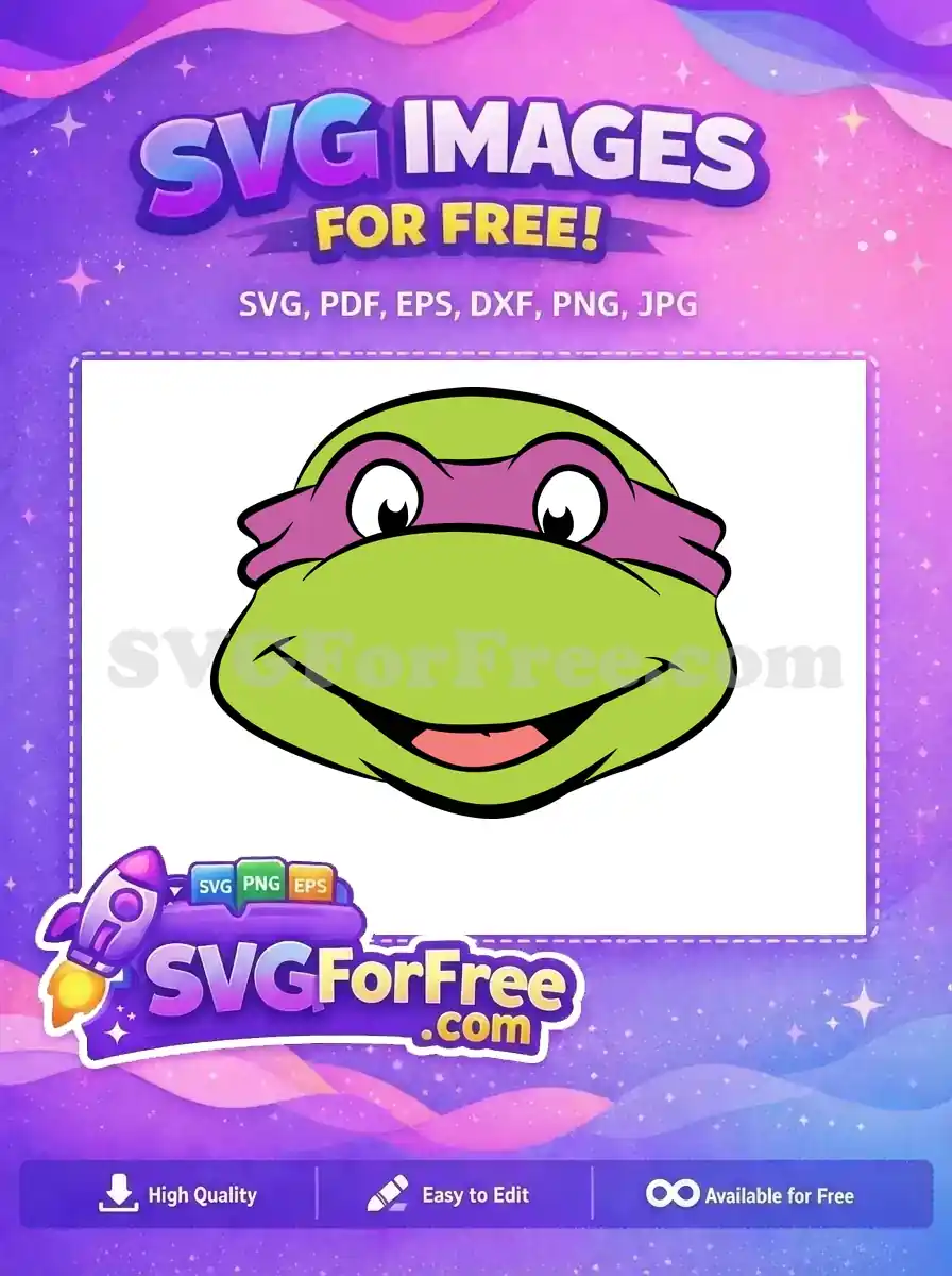 Free Donatello Happy Face Free Purple Mask Teenage Mutant Free SVG