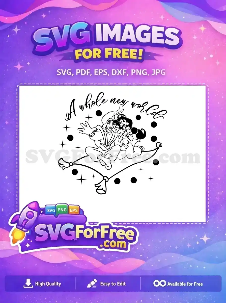 Free Magic Carpet Free Smiling Jasmine Aladdin Movie Free SVG