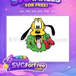 Free Yellow Pluto Tongue Free Christmas Wreath Disney Free SVG - Instant Download
