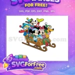 Free Mickey Minnie friends Free Christmas sleigh ride Disney Free SVG - Instant Download