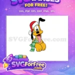 Free Pluto Santa Hat Free Green Scarf Disney Christmas Free SVG - Instant Download