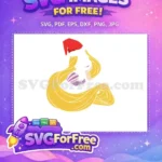 Free Rapunzel Long Hair Free Red Hat Purple Tangled Disney Free SVG - Instant Download