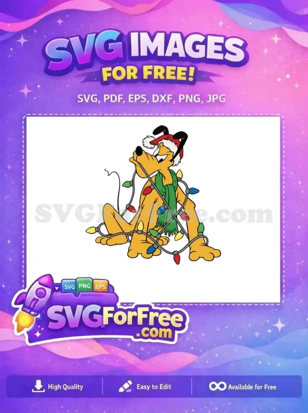 Free Pluto Hat Scarf Lights Free Tangled Disney Free SVG