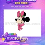 Free Smiling Minnie Free Pink Christmas Scarf Disney Free SVG - Instant Download